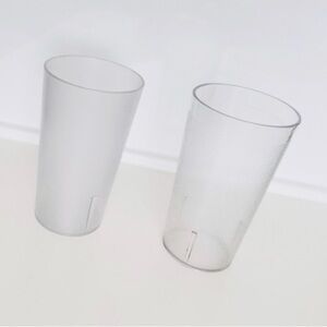 CONTINENTAL CARLISLE SILITE Vintage Clear Plastic Drink Cups Set of 2 Glasses